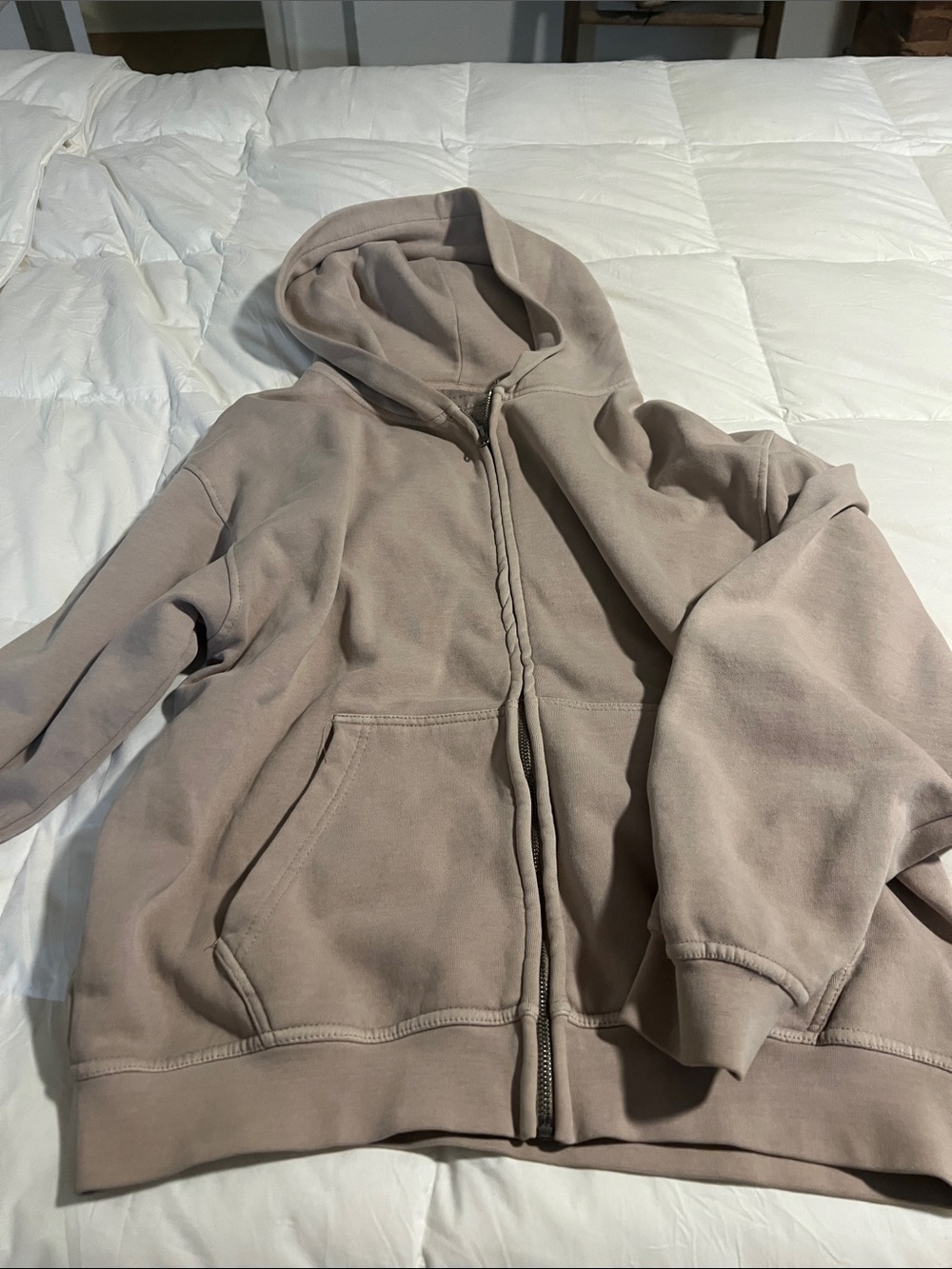 PacSun Light Taupe Full-Zip Hoodie